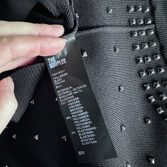 🖤🌟 NWT The Kooples Stud-Embellished Stretch-Knit Sweater | Rock Chic Essential - Picture 11 of 12